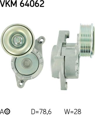 SKF VKM 64062 - Паразитна / водеща ролка, пистов ремък vvparts.bg