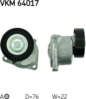 SKF VKM 64017 - Паразитна / водеща ролка, пистов ремък vvparts.bg