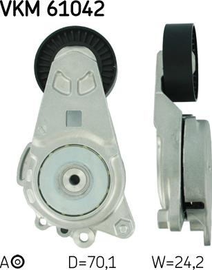 SKF VKM 61042 - Паразитна / водеща ролка, пистов ремък vvparts.bg