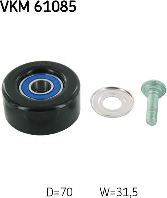 SKF VKM 61085 - Паразитна / водеща ролка, пистов ремък vvparts.bg