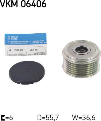 SKF VKM 06406 - Ремъчна шайба, генератор vvparts.bg