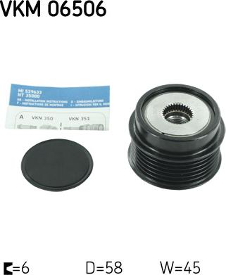 SKF VKM 06506 - Ремъчна шайба, генератор vvparts.bg