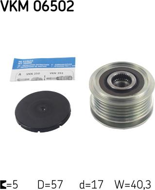 SKF VKM 06502 - Ремъчна шайба, генератор vvparts.bg