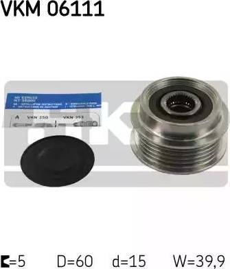 SKF VKM 06111 - Ремъчна шайба, генератор vvparts.bg