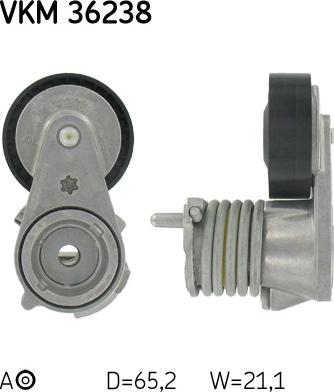 SKF VKM 36238 - Паразитна / водеща ролка, пистов ремък vvparts.bg