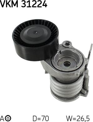 SKF VKM 31224 - Паразитна / водеща ролка, пистов ремък vvparts.bg