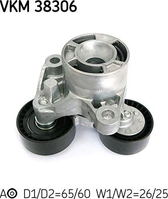 SKF VKM 38306 - Паразитна / водеща ролка, пистов ремък vvparts.bg