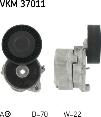 SKF VKM 37011 - Паразитна / водеща ролка, пистов ремък vvparts.bg