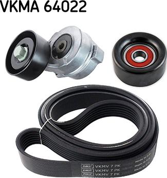 SKF VKMA 64022 - Комплект пистов ремък vvparts.bg