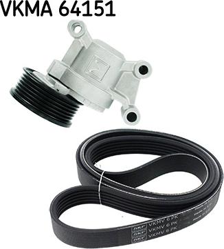 SKF VKMA 64151 - Комплект пистов ремък vvparts.bg