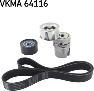 SKF VKMA 64116 - Комплект пистов ремък vvparts.bg