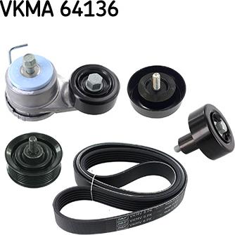 SKF VKMA 64136 - Комплект пистов ремък vvparts.bg