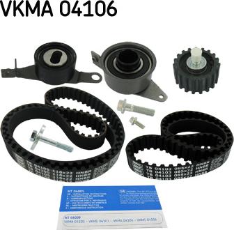 SKF VKMA 04106 - Комплект ангренажен ремък vvparts.bg