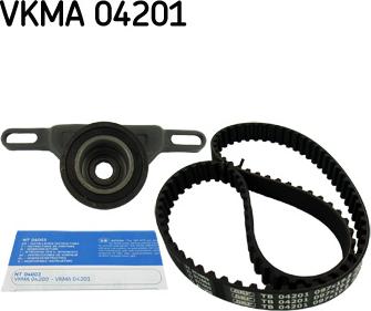 SKF VKMA 04201 - Комплект ангренажен ремък vvparts.bg