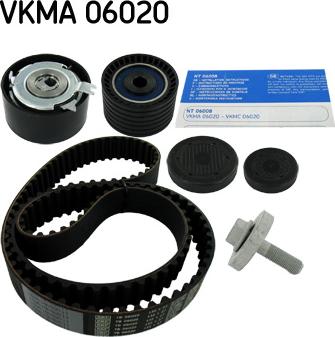 SKF VKMA 06020 - Комплект ангренажен ремък vvparts.bg