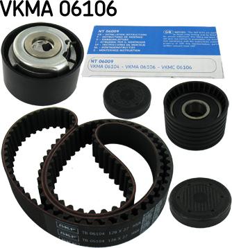 SKF VKMA 06106 - Комплект ангренажен ремък vvparts.bg