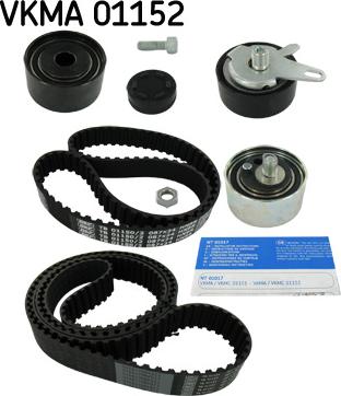 SKF VKMA 01152 - Комплект ангренажен ремък vvparts.bg