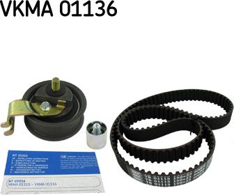 SKF VKMA 01136 - Комплект ангренажен ремък vvparts.bg