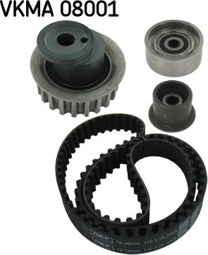 SKF VKMA 08001 - Комплект ангренажен ремък vvparts.bg