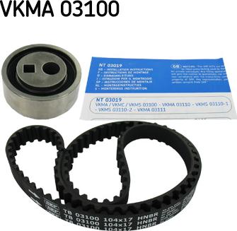 SKF VKMA 03100 - Комплект ангренажен ремък vvparts.bg