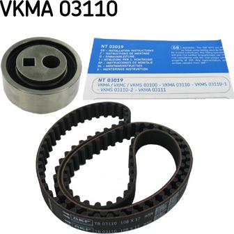 SKF VKMA 03110 - Комплект ангренажен ремък vvparts.bg