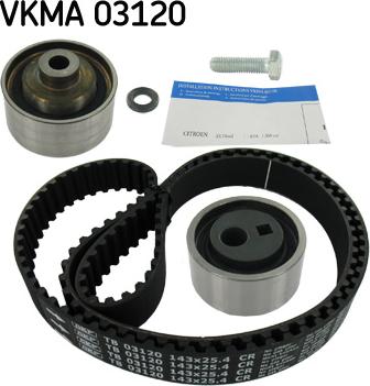 SKF VKMA 03120 - Комплект ангренажен ремък vvparts.bg