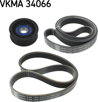 SKF VKMA 34066 - Комплект пистов ремък vvparts.bg