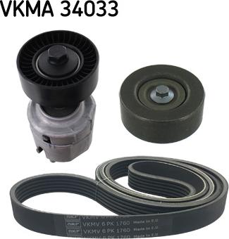SKF VKMA 34033 - Комплект пистов ремък vvparts.bg