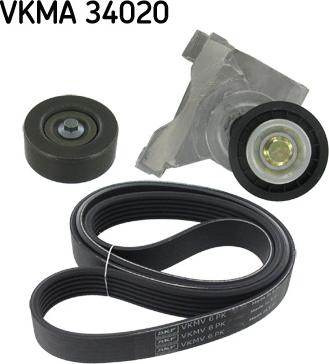 SKF VKMA 34020 - Комплект пистов ремък vvparts.bg