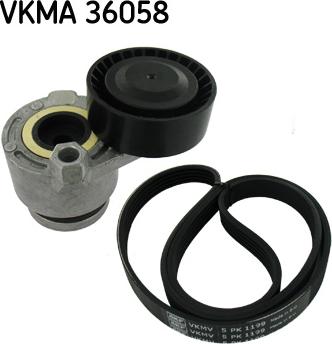 SKF VKMA 36058 - Комплект пистов ремък vvparts.bg