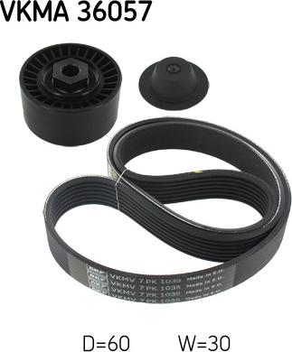 SKF VKMA 36057 - Комплект пистов ремък vvparts.bg