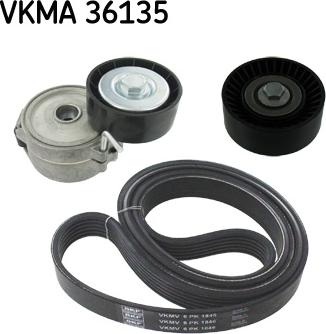 SKF VKMA 36135 - Комплект пистов ремък vvparts.bg