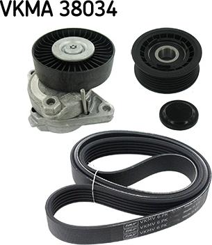 SKF VKMA 38034 - Комплект пистов ремък vvparts.bg