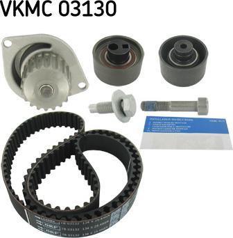 SKF VKMC 03130 - Водна помпа+ к-кт ангренажен ремък vvparts.bg