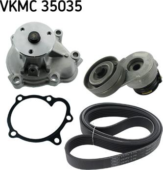SKF VKMC 35035 - Водна помпа + комплект пистови ремъци клиновидно оребряване vvparts.bg