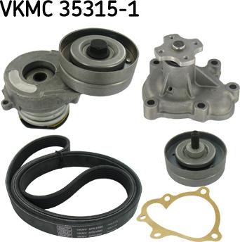 SKF VKMC 35315-1 - Водна помпа + комплект пистови ремъци клиновидно оребряване vvparts.bg