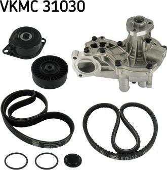 SKF VKMC 31030 - Водна помпа + комплект пистови ремъци клиновидно оребряване vvparts.bg