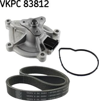 SKF VKMC 33843 - Водна помпа + комплект пистови ремъци клиновидно оребряване vvparts.bg