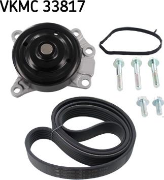 SKF VKMC 33817 - Водна помпа + комплект пистови ремъци клиновидно оребряване vvparts.bg