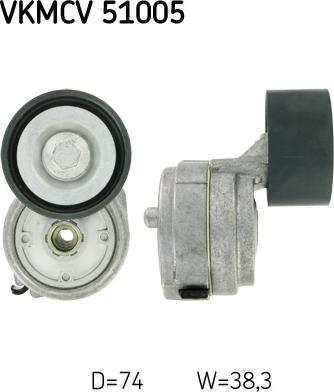 SKF VKMCV 51005 - Паразитна / водеща ролка, пистов ремък vvparts.bg