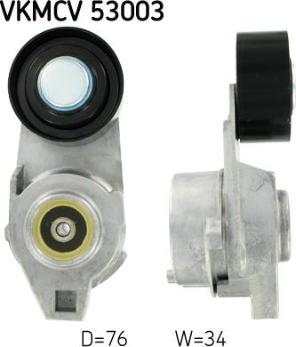 SKF VKMCV 53003 - Паразитна / водеща ролка, пистов ремък vvparts.bg