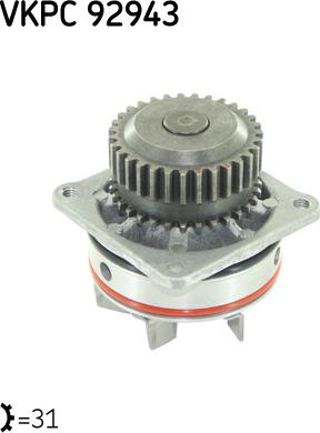 SKF VKPC 92943 - Водна помпа vvparts.bg