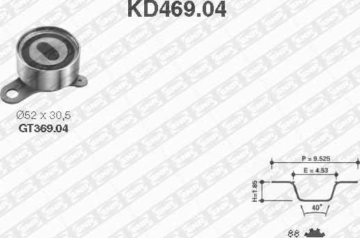 SNR KD469.04 - Комплект ангренажен ремък vvparts.bg
