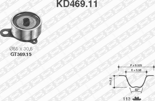 SNR KD469.11 - Комплект ангренажен ремък vvparts.bg