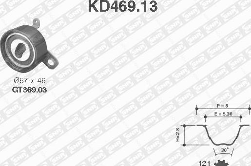 SNR KD469.13 - Комплект ангренажен ремък vvparts.bg