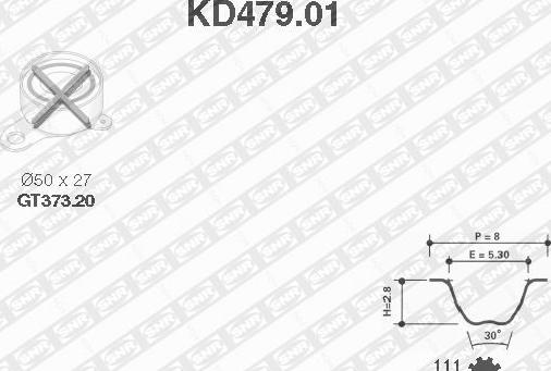 SNR KD479.01 - Комплект ангренажен ремък vvparts.bg