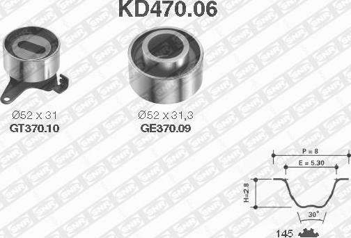 SNR KD470.06 - Комплект ангренажен ремък vvparts.bg