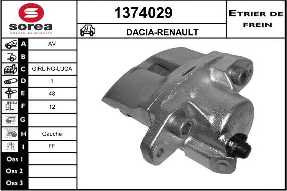 SNRA 1374029 - Спирачен апарат vvparts.bg