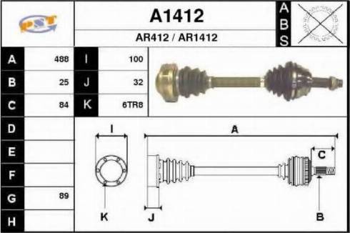 SNRA A1412 - Полуоска vvparts.bg