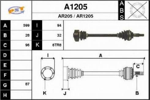 SNRA A1205 - Полуоска vvparts.bg